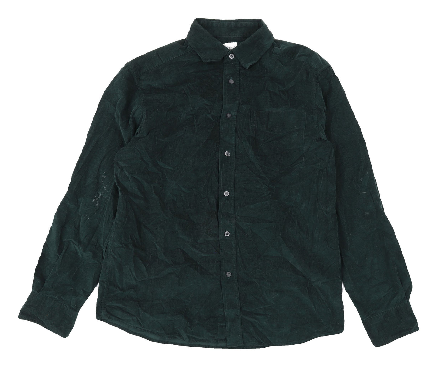 Marks and Spencer Men's Green Corduroy Shirt M