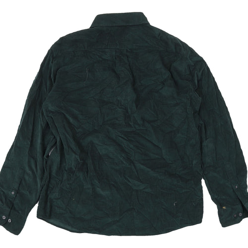 Marks and Spencer Men's Green Corduroy Shirt M