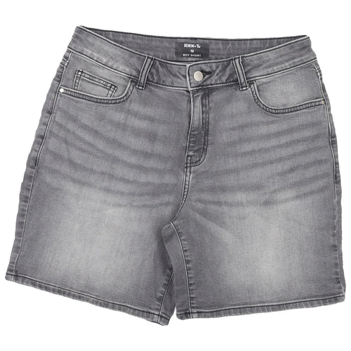 Tu Women's Grey Boyfriend Denim Shorts - Size 12