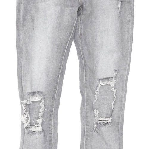 Daysie Women's Grey Skinny Distressed Jeans, Size 8