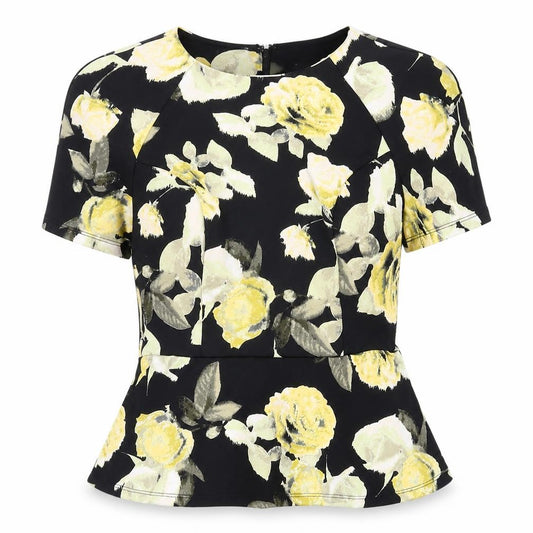 Front view of ASOS Women's Floral Cropped Blouse UK 6 Multicoloured