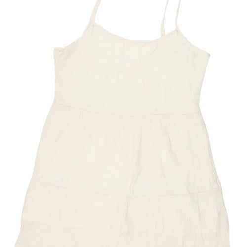 H&M Women's White Slip Dress, Size 14, Sleeveless, Summer