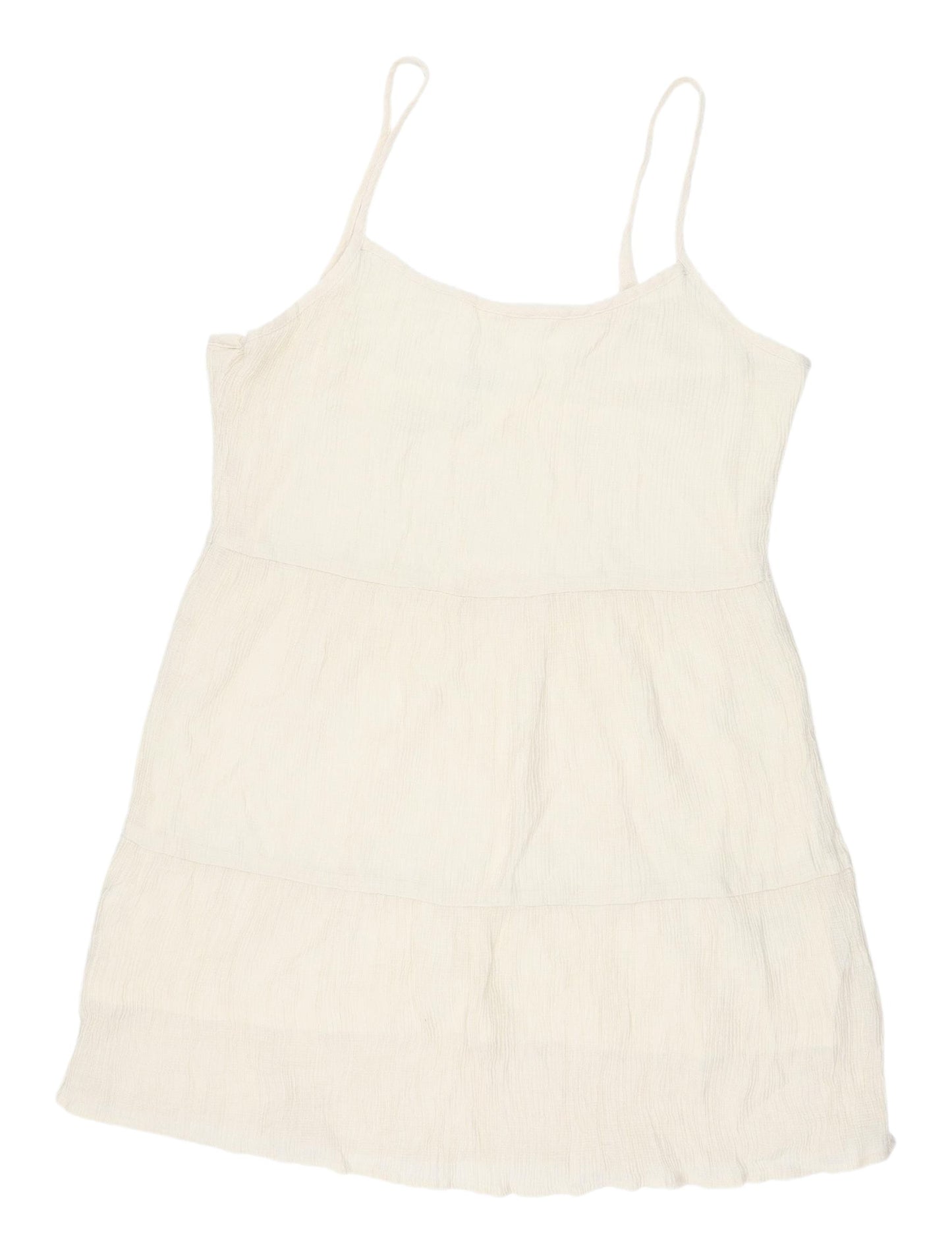 H&M Women's White Slip Dress, Size 14, Sleeveless, Summer