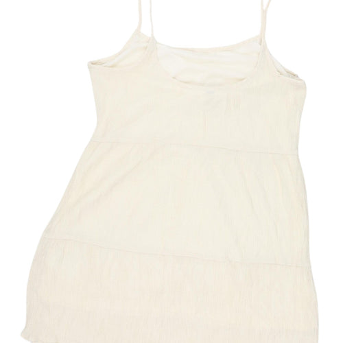 H&M Women's White Slip Dress, Size 14, Sleeveless, Summer