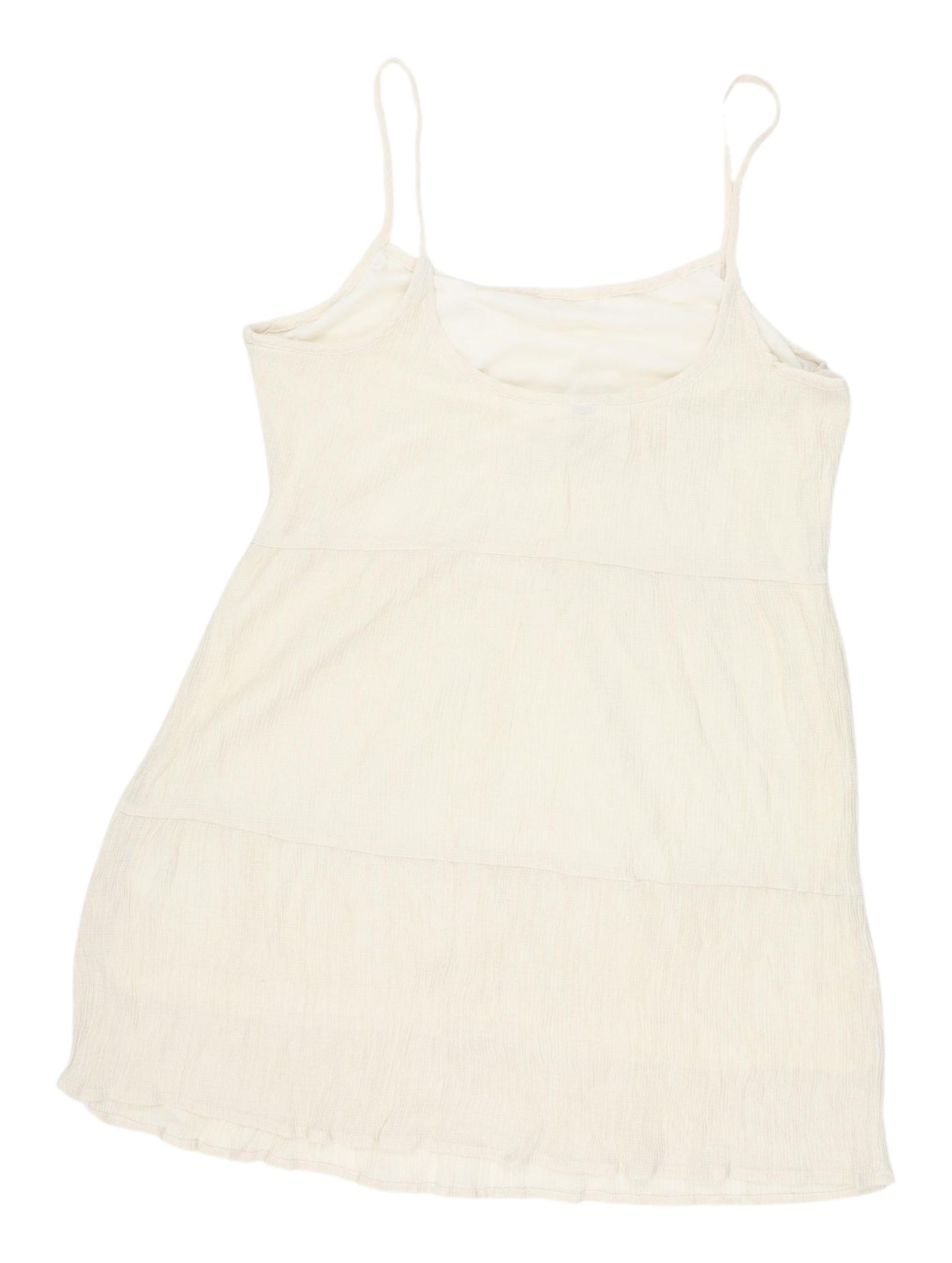 H&M Women's White Slip Dress, Size 14, Sleeveless, Summer