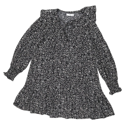 MNG Women's Black A-Line Balloon Sleeve Dress S