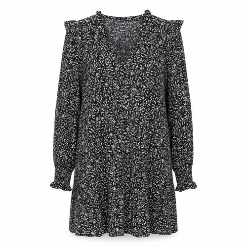 MNG Women's Black A-Line Balloon Sleeve Dress S