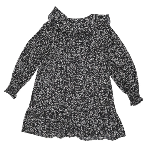 MNG Women's Black A-Line Balloon Sleeve Dress S