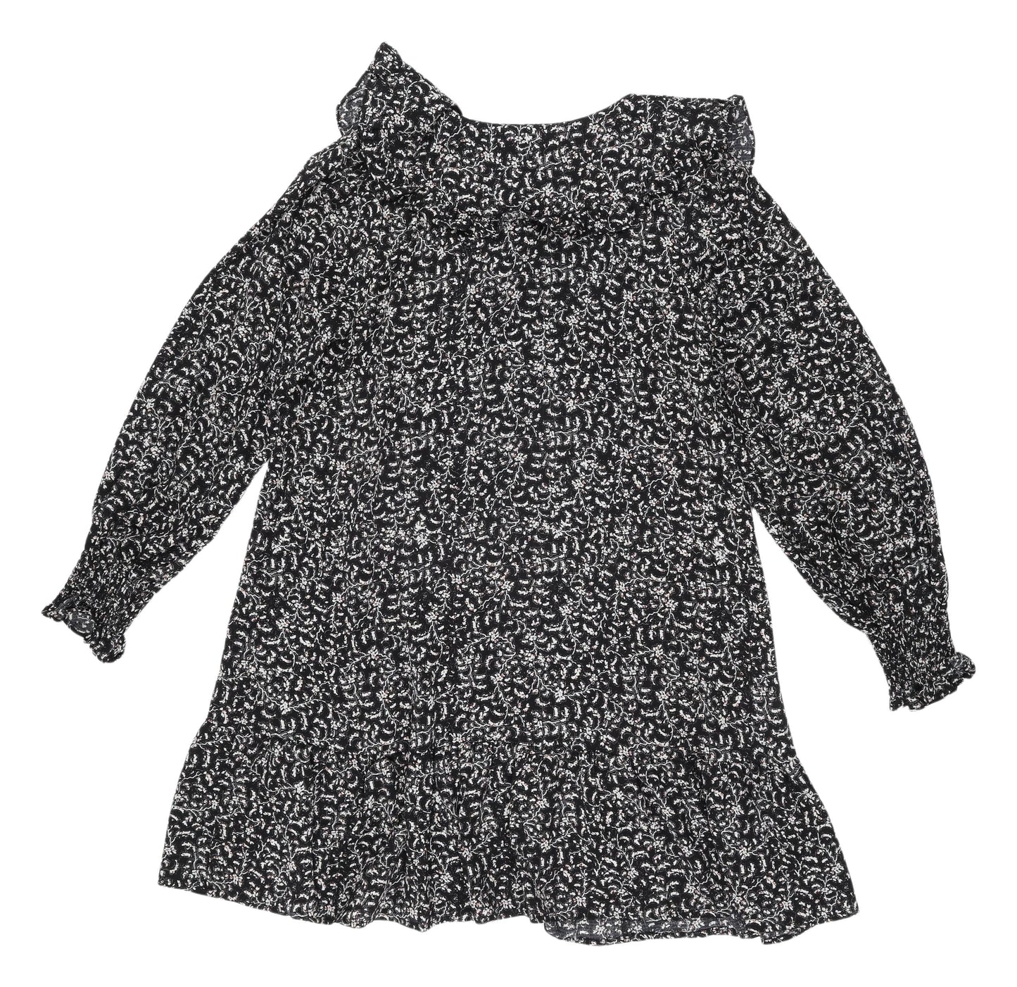 MNG Women's Black A-Line Balloon Sleeve Dress S