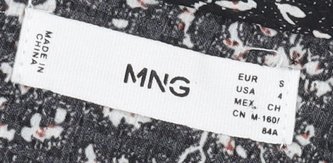 MNG Women's Black A-Line Balloon Sleeve Dress S