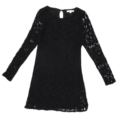 Glamorous Women's Black Lace Mini Shift Dress, Size S