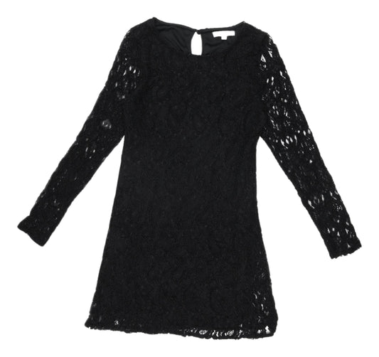 Glamorous Women's Black Lace Mini Shift Dress, Size S