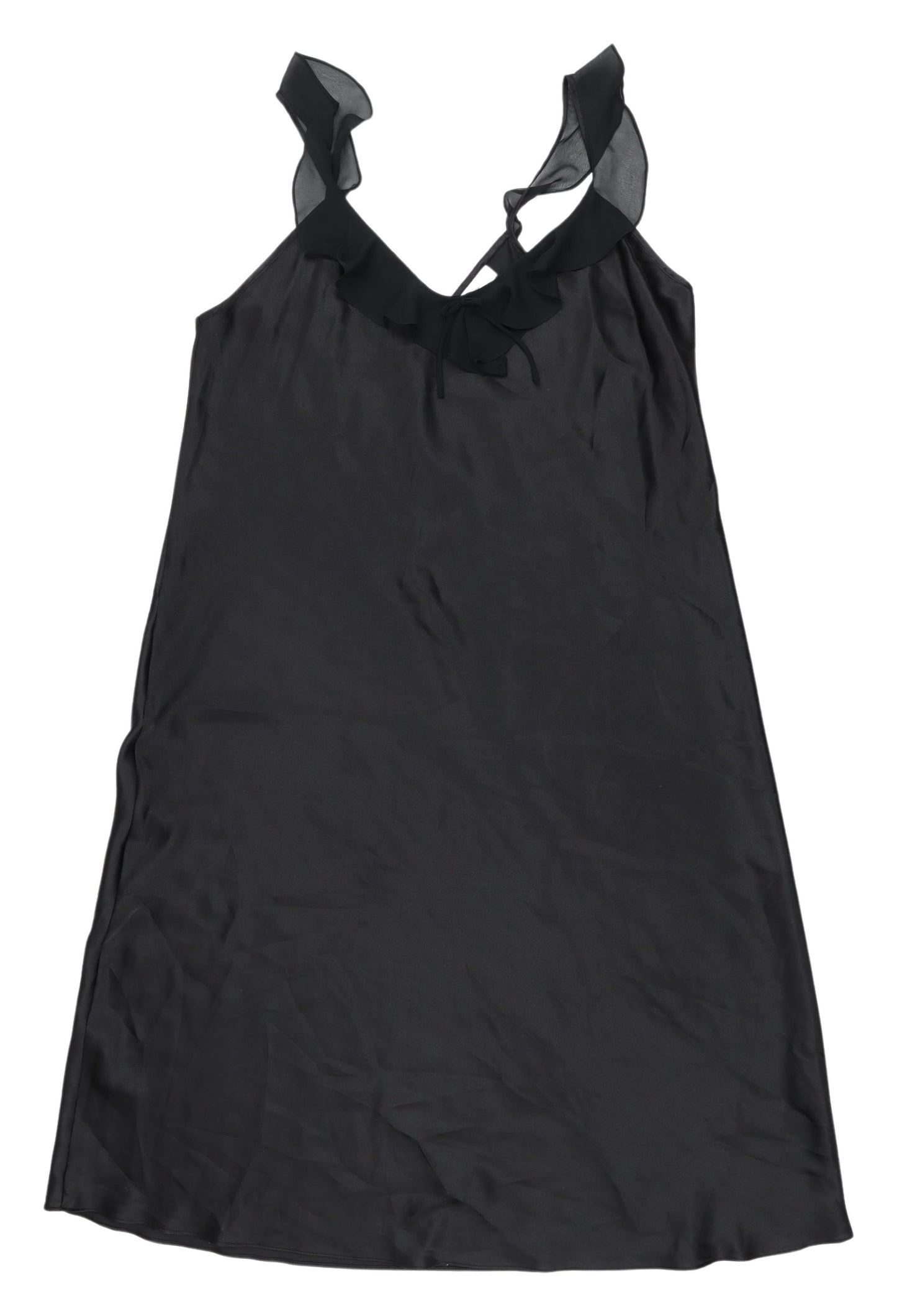 Morgan Taylor Women's Black Chemise XL Sleeveless Ruffle
