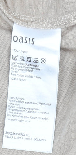 Oasis Women's Beige Coatigan, Size S, Relaxed Fit Casual Long