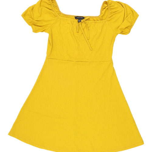 New Look Women's Yellow A-Line Dress Size 14