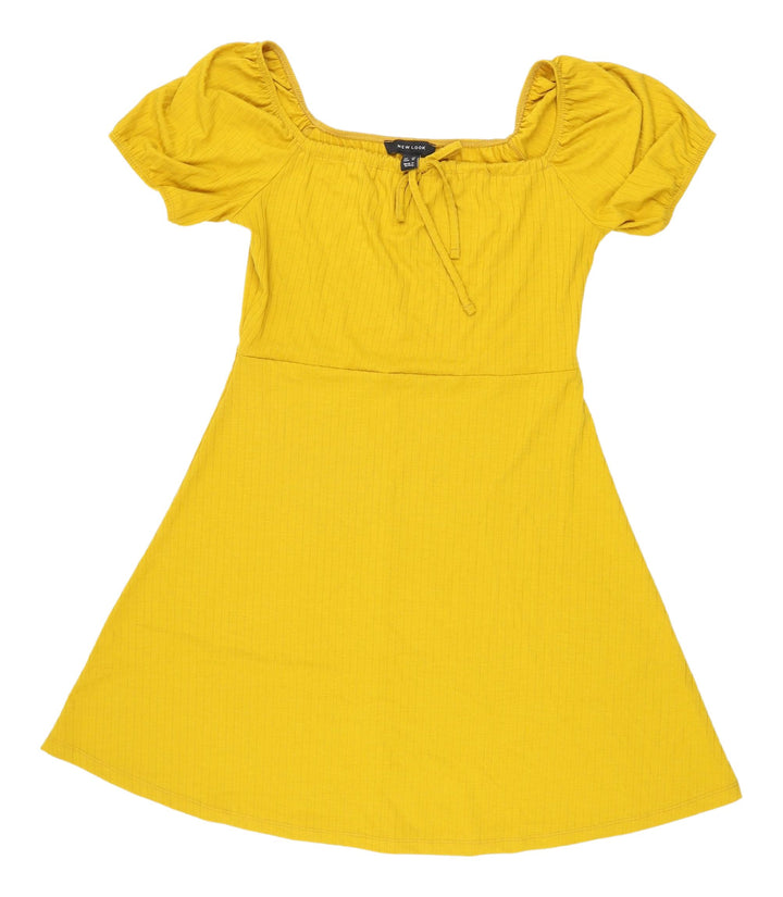 New Look Women's Yellow A-Line Dress Size 14