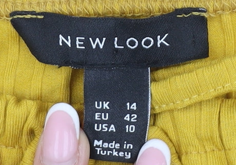 New Look Women's Yellow A-Line Dress Size 14