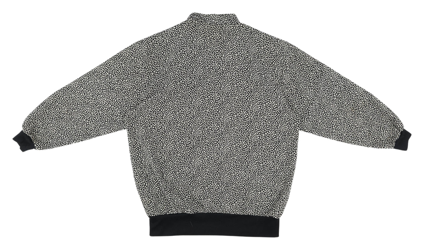 St Michael Women's Black Floral Blouse, Size 18, Shoulder Pads