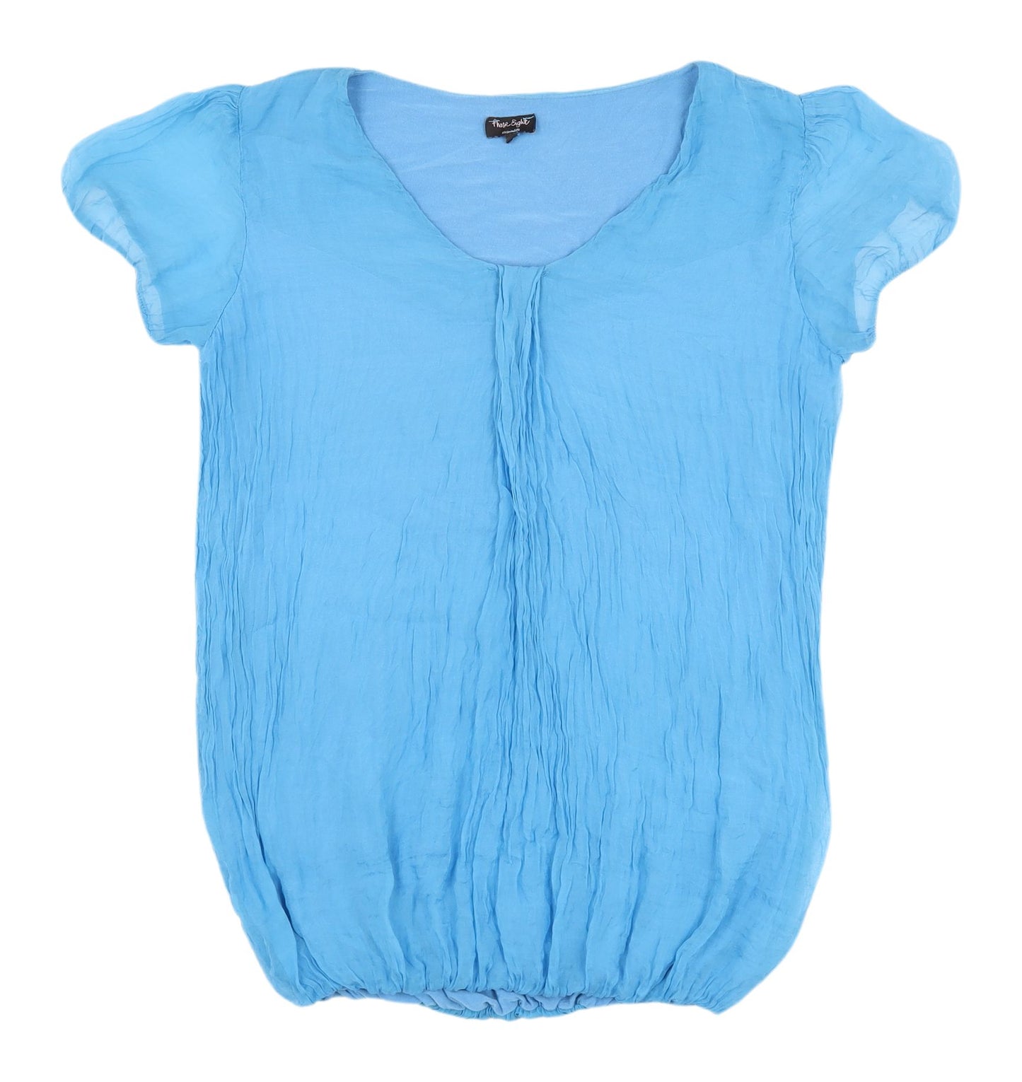 Phase Eight Women's Blue Silk V-Neck Blouse - Size L