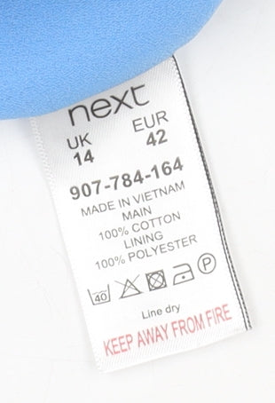 Next Women's Blue Sleeveless Shift Dress Size 14