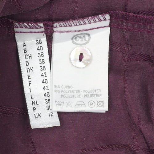C&A Purple Button-Up Shirt Women's Size 12