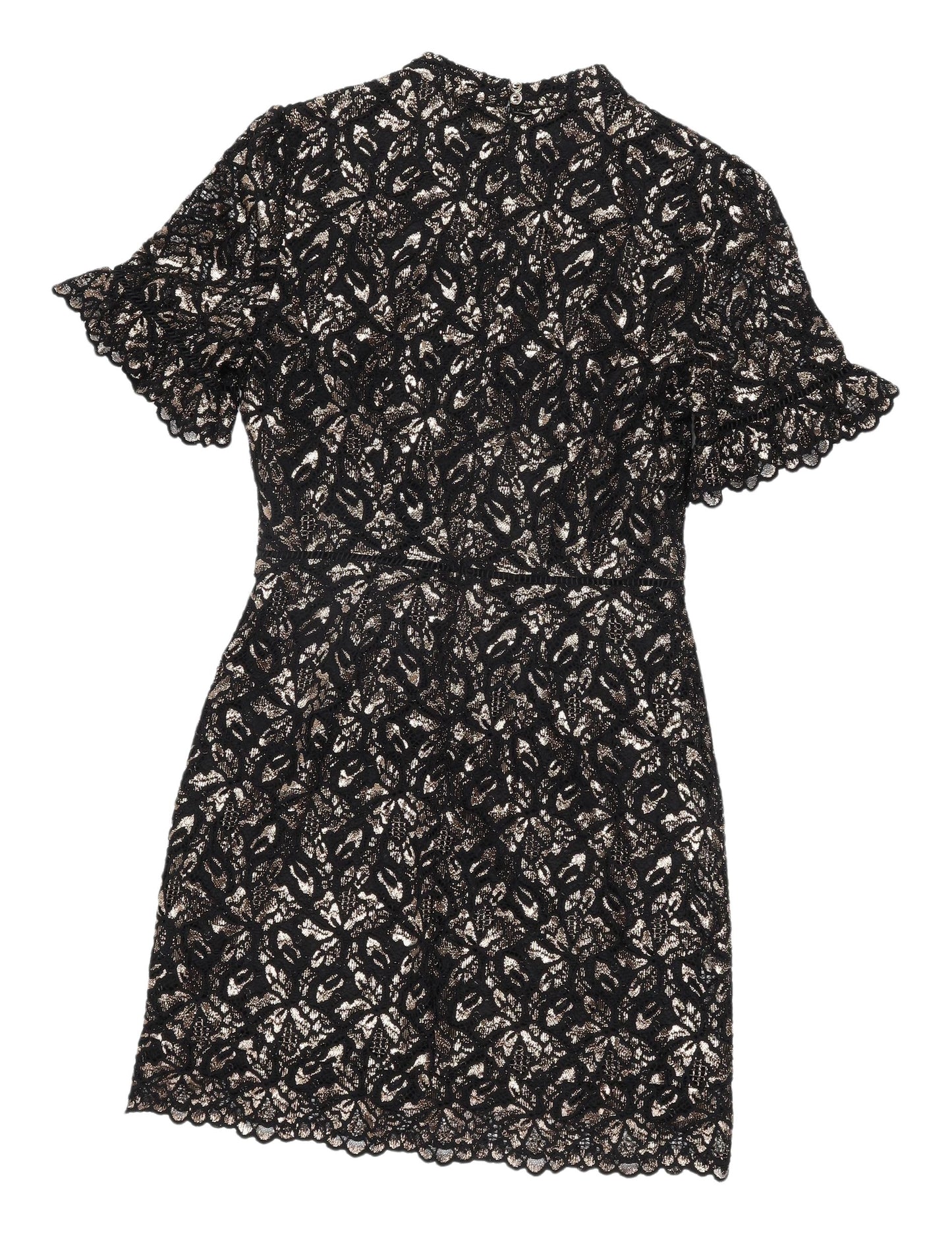 Oasis Black Floral Lace Short Sleeve Sheath Dress