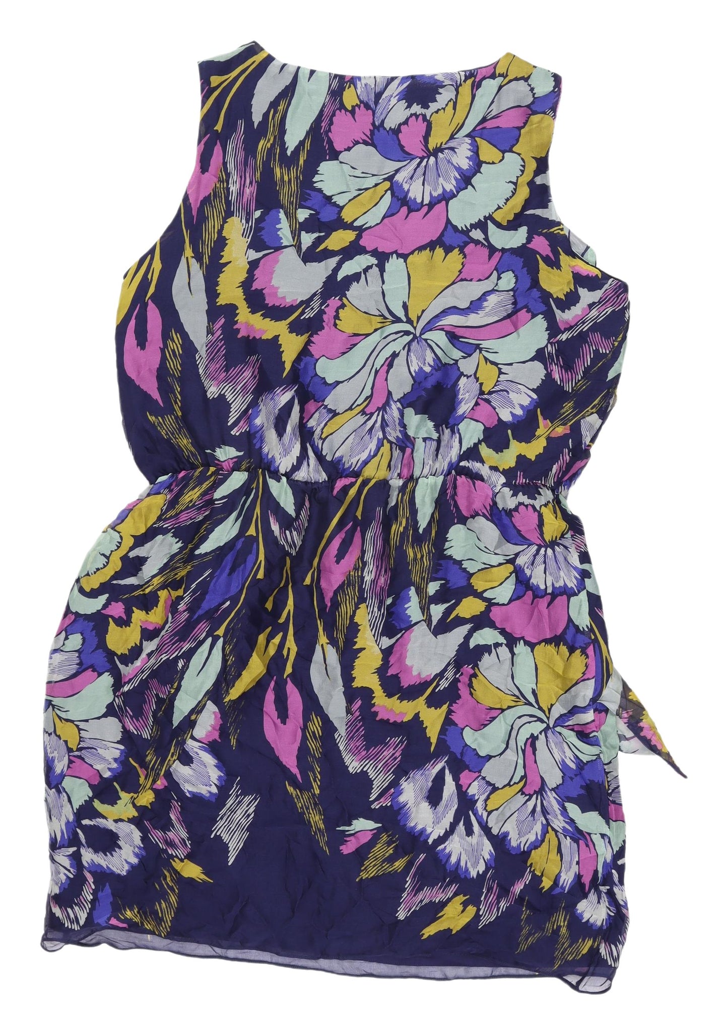 Marks and Spencer Women's Multicoloured Silk Shift Dress Size 18