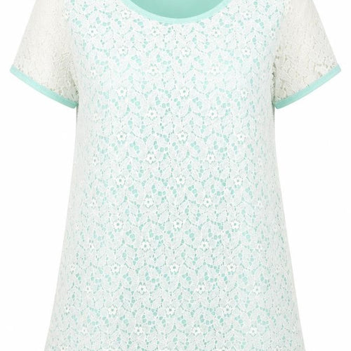 17 Club Women's Green Lace T-Shirt, Size M