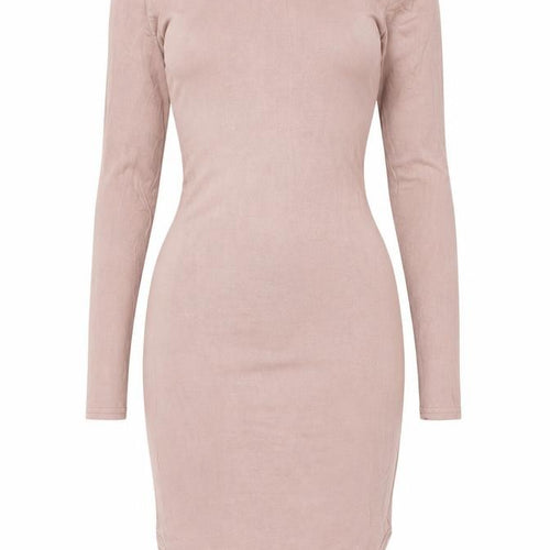 Missguided Women's Pink Long Sleeve High Neck Dress