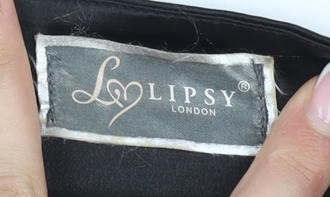 Lipsy Women's Black Halter Fit & Flare Party Dress UK 12