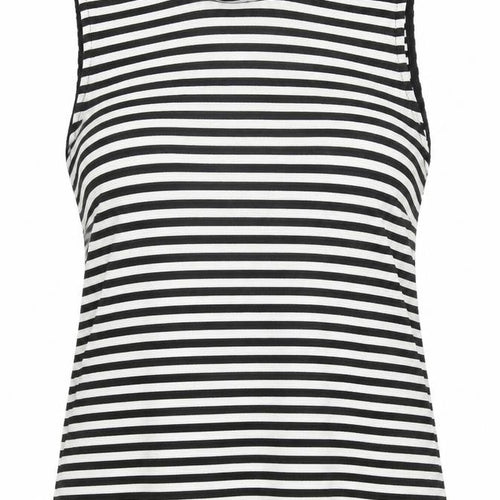 South Women's Black Striped Mock Neck Tank Top UK 16