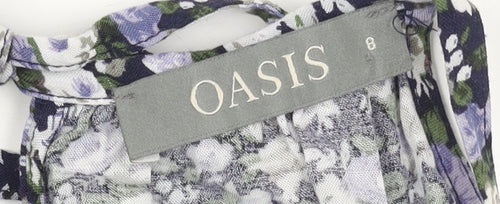 Oasis Women's Floral Midi Wrap Dress - Size 8