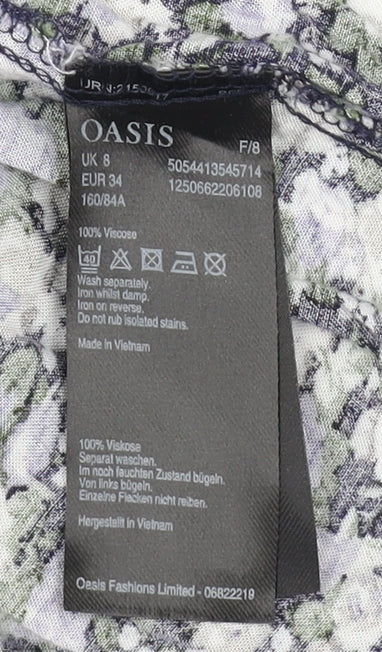 Oasis Women's Floral Midi Wrap Dress - Size 8