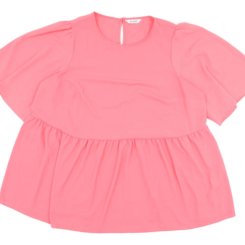 Evans Women's Pink Flutter Sleeve Tunic Blouse Size 20