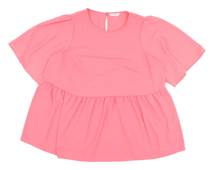 Evans Women's Pink Flutter Sleeve Tunic Blouse Size 20