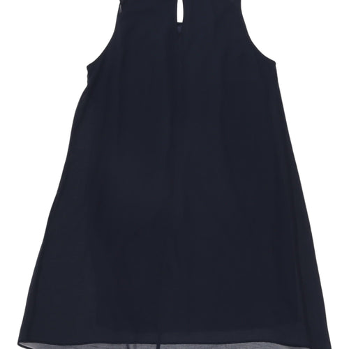 Wallis Women's Blue Shift Dress UK 14 Sleeveless Keyhole