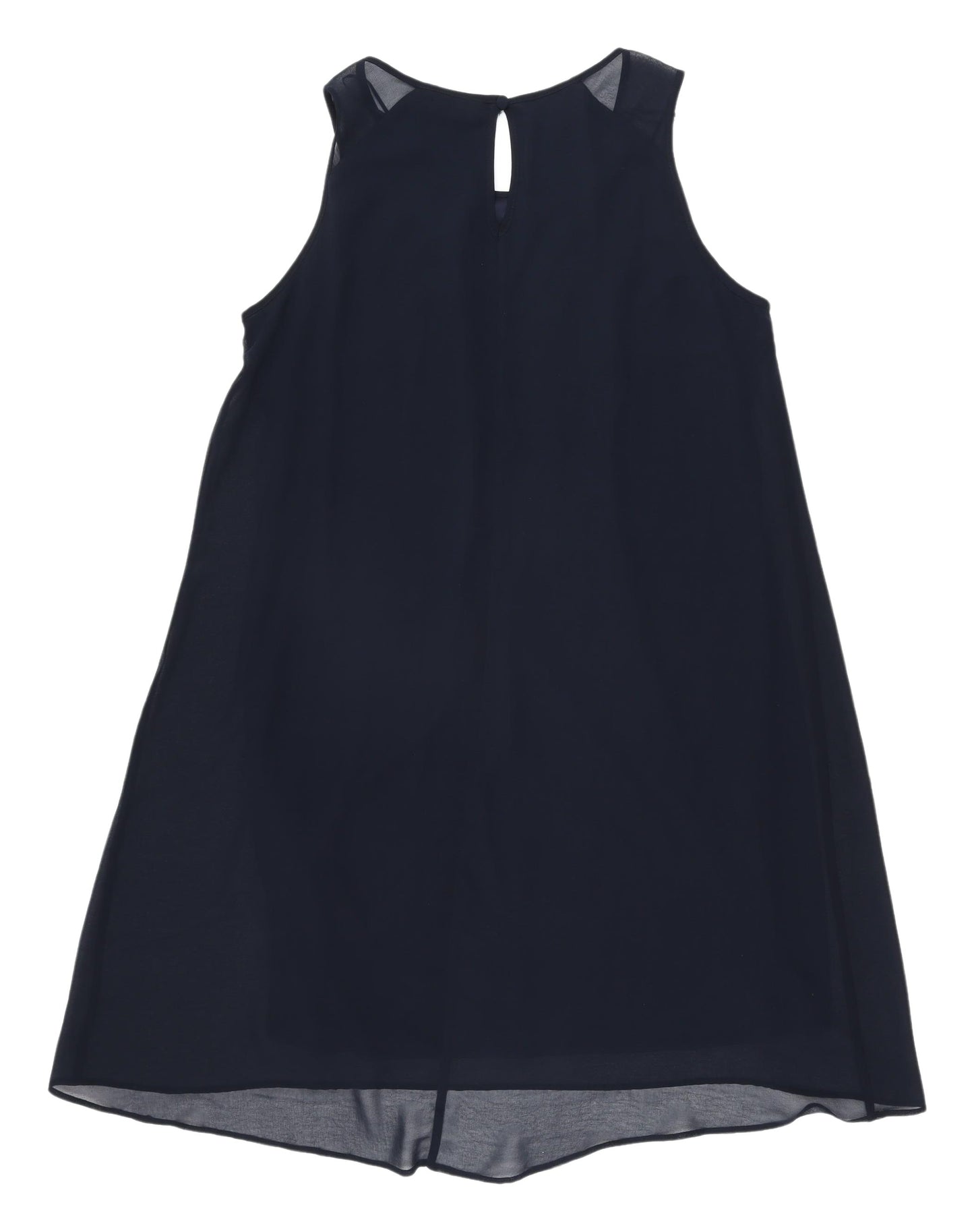 Wallis Women's Blue Shift Dress UK 14 Sleeveless Keyhole