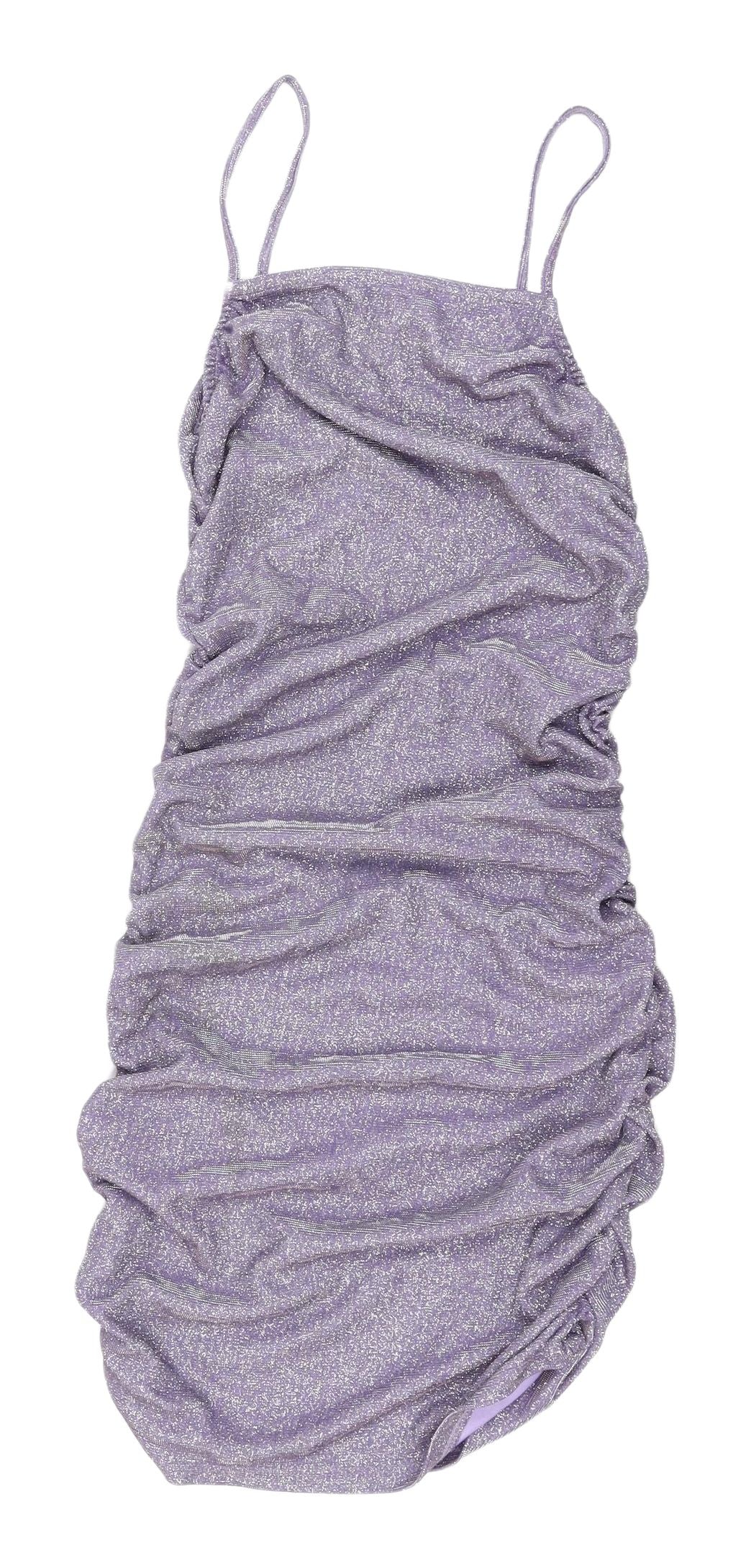 H&M Women's Purple Glitter Bodycon Mini Dress XS