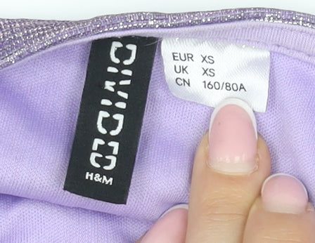 H&M Women's Purple Glitter Bodycon Mini Dress XS