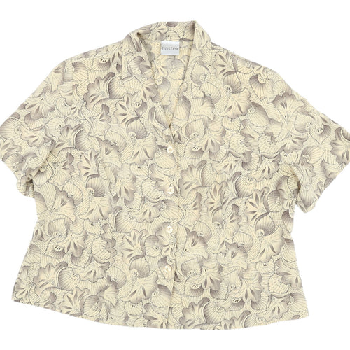 Eastex Women's Beige Floral Blouse, Size 18