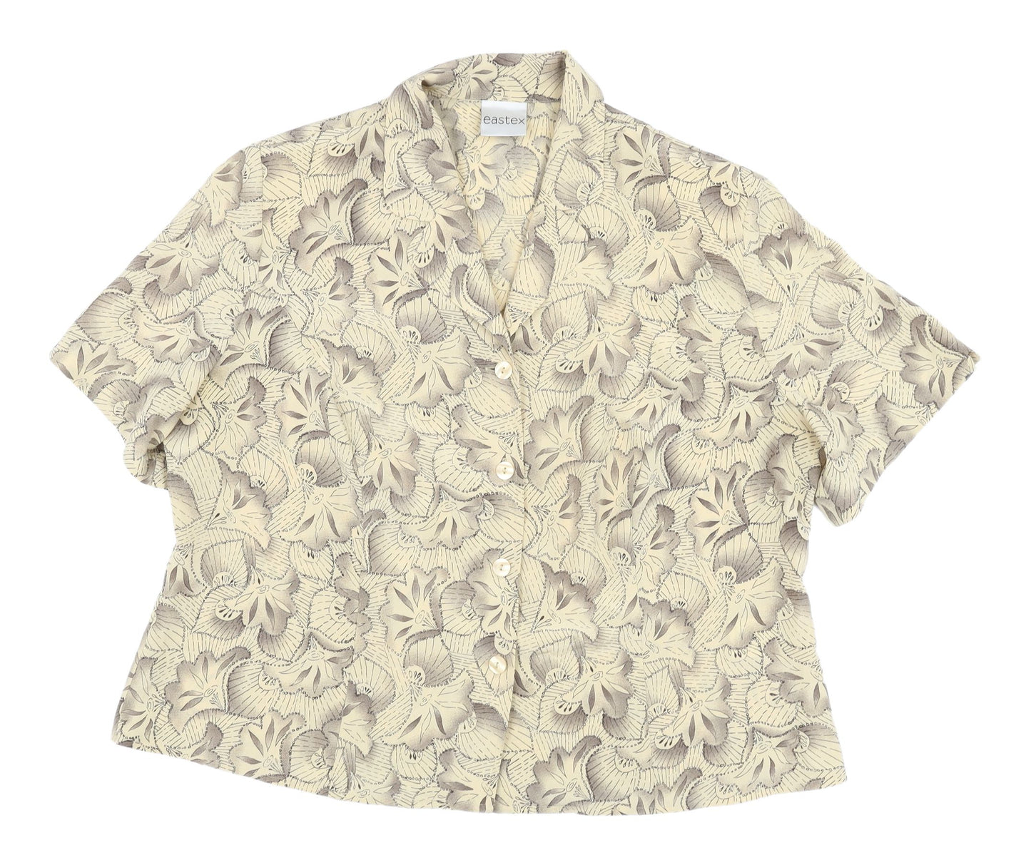 Eastex Women's Beige Floral Blouse, Size 18