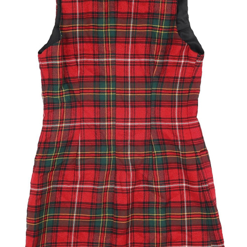 Swish Women's Red Plaid Wool Shift Dress S