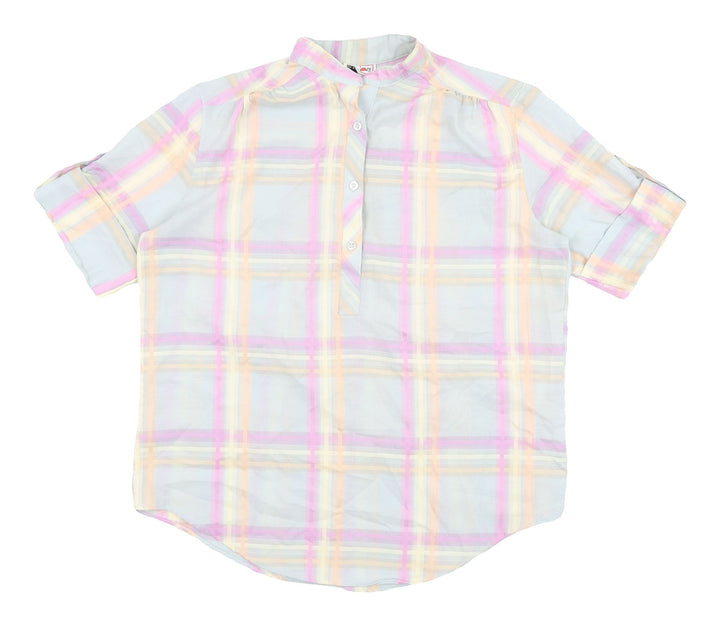 Square One Women's Multicoloured Plaid Blouse, Size 12