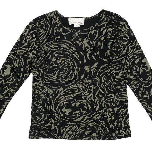 PSE Women's Black Animal Print Long Sleeve Top, Size M