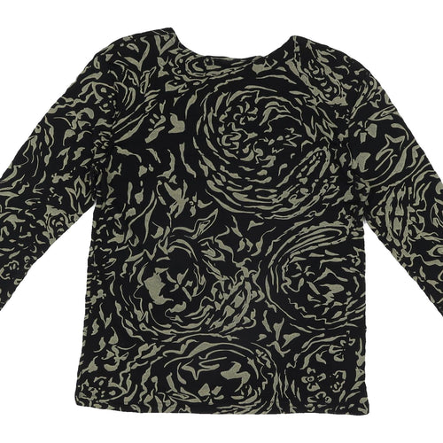 PSE Women's Black Animal Print Long Sleeve Top, Size M