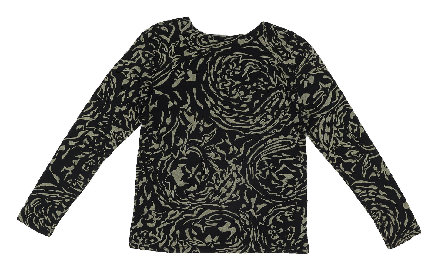 PSE Women's Black Animal Print Long Sleeve Top, Size M