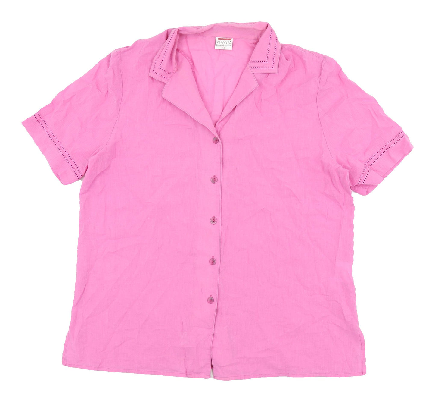 Reichart Women's Pink Button-Up Blouse Size 14