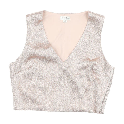 Miss Selfridge Women's Silver Cropped Blouse UK 12