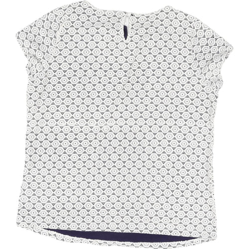 Debenhams Women's White Geometric Blouse, Size 16