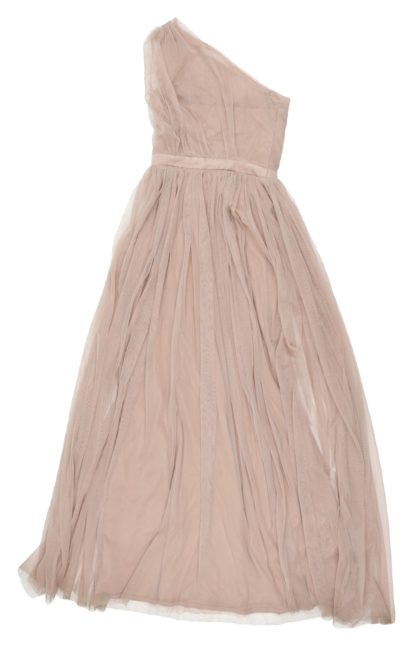 Anaya Beige One Shoulder Midi Dress, Size 6, Women